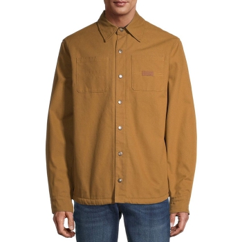 Bass Creek Men’s Duck Canvas Shirt Jacket with Faux Sherpa Lining