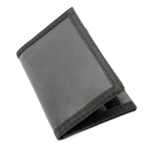 Mens Credit Card Trifold Nylon Wallet Black w/ Touch Fasteners Closure
